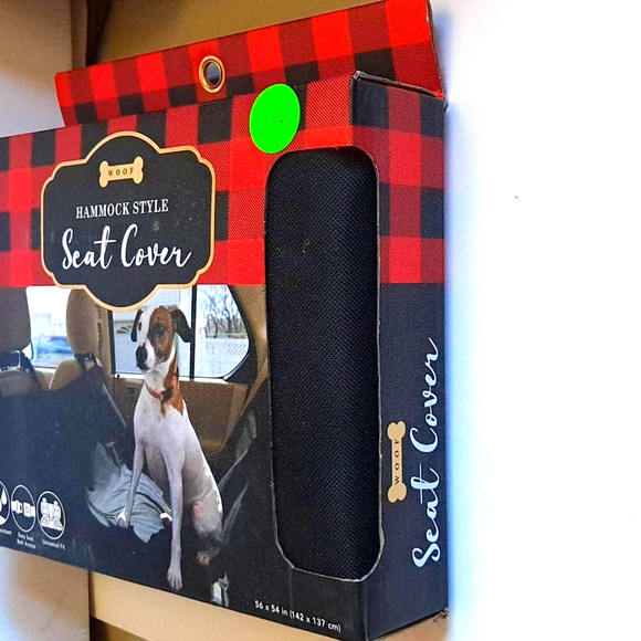 WOOF hammock style pet seat cover NEW IN Box BLACK Universal Fit - Picture 9 of 10